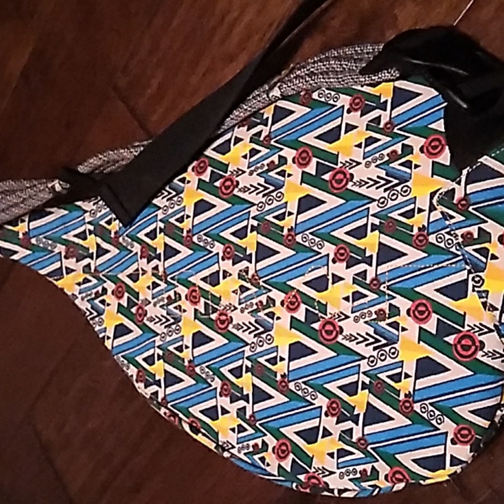 KAVU Geometric Pattern Rope Sling Bag Backpack Retro 90s Style Multi-Color - Picture 4 of 4